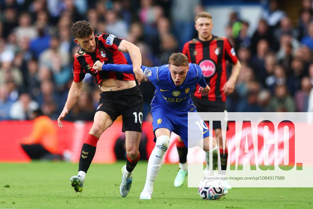 Cole Palmer of Chelsea holds off Ryan Christie of AFC Bournemouth Chelsea v Bournemouth, Premier League, Football, Stamford Bridge, London, UK - 10 Oct 2026London Stamford Bridge United Kingdom