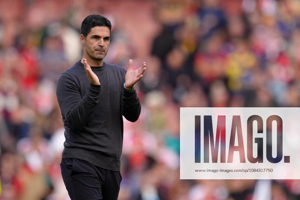 10th October 2026; Emirates Stadium, London, England; Premier League Football, Arsenal versus Leeds United; Arsenal Manager Mikel Arteta applauds supporters at full-time following his side& x2019;s 2-1 victory TomxMajor