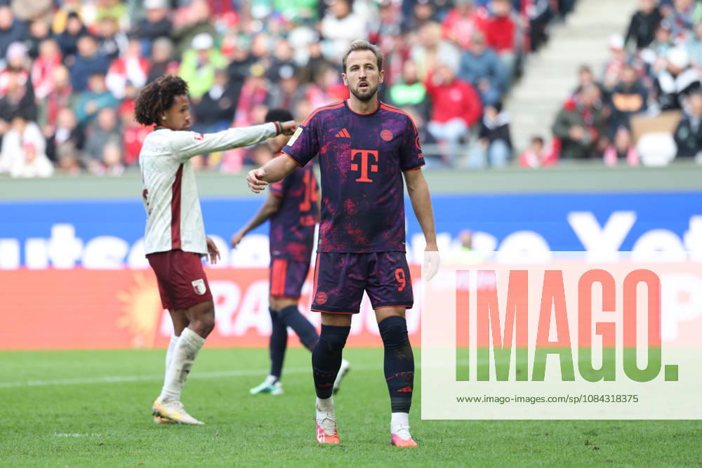 Harry Kane, FC Bayern Munich, 09, GER, FC Augsburg vs. FC Bayern Munich, Soccer, Bundesliga, Matchday 5, 2026–2027 Season, October 10, 2026, DFL and DFB regulations prohibit any use of photographs as image sequences and or quasi-video, GER, FC Augsburg vs. FC Bayern Munich, Soccer, Bundesliga, Matchday 5, 2026–2027 season, October 10, 2026, Augsburg