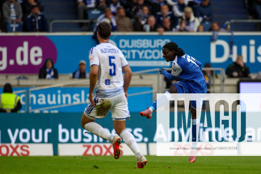 Germany, Soccer, Men s, 3rd Division, 2026–2027 Season, MSV Duisburg vs. TSG Hoffenheim II; Blessing Maleko Makanda of TSG II scores the goal to make it 0–2