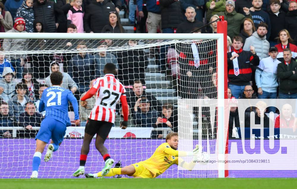 Bart Verbruggen goalkeeper for Brighton & Hove Albion saves a free kick from Enzo Le Fee of Sunderland Sunderland v Brighton & Hove Albion, Premier League, Football, Stadium of Light, Sunderland, UK - 10 Oct 2026Sunderland Stadium of Light United Kingdom
