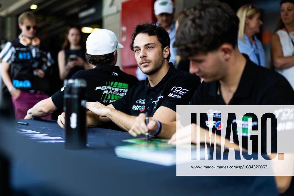 AUTO - ELMS - 4 HOURS OF PORTIMAO 2026 29 ROUSSET Louis (fra), GRAY Oliver (gbr), MASSON Esteban (fra), Forestier Racing by Panis, Oreca 07 - Gibson, LMP2, autograph session, session autographe during the 4 Hours of Portimao 2026, 6th round of the 2026 European Le Mans Series on the Autodromo Internacional do Algarve from October 8 to 10, 2026 in Portimao, Portugal -