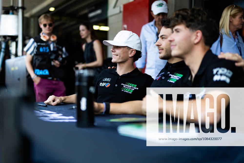 AUTO - ELMS - 4 HOURS OF PORTIMAO 2026 29 ROUSSET Louis (fra), GRAY Oliver (gbr), MASSON Esteban (fra), Forestier Racing by Panis, Oreca 07 - Gibson, LMP2, autograph session, session autographe during the 4 Hours of Portimao 2026, 6th round of the 2026 European Le Mans Series on the Autodromo Internacional do Algarve from October 8 to 10, 2026 in Portimao, Portugal -