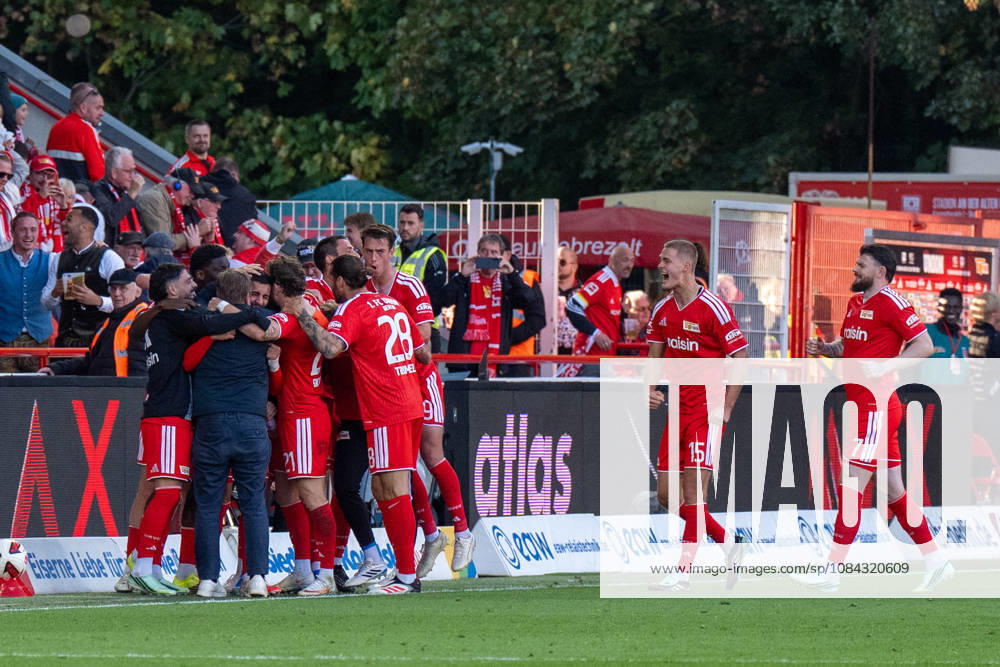 German Soccer 1st Bundesliga, Matchday 5, 2026–2027, 1. FC Union Berlin vs. SV Elversberg on October 10, 2026, at the Stadion An der Alten Försterei in Berlin; Goal: 1–0 by Livan Burcu for 1. FC Union Berlin; 9: Cheering, joy, goal celebration, emotions