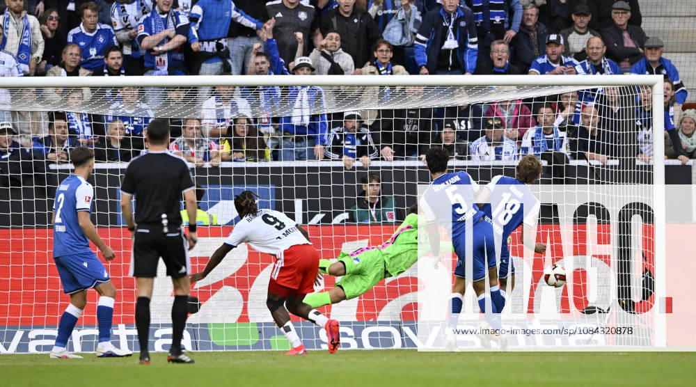 GOAL 2-2 Terem Moffi Hamburger SV HSV 09 Shot on goal Action Scoring chance Heading duel Tackle Action against Ozan Kabak TSG 1899 Hoffenheim 05 Wouter Burger TSG 1899 Hoffenheim 18 Goalkeeper Oliver Baumann TSG 1899 Hoffenheim 01 Referee Harm Osmers TSG 1899 Hoffenheim vs. Hamburger SV HSV 10 10 2026 DFL REGULATIONS PROHIBIT ANY USE OF PHOTOGRAPHS AS IMAGE SEQUENCES AND OR QUASI-VIDEO TSG 1899 Hoffenheim vs. Hamburger SV HSV