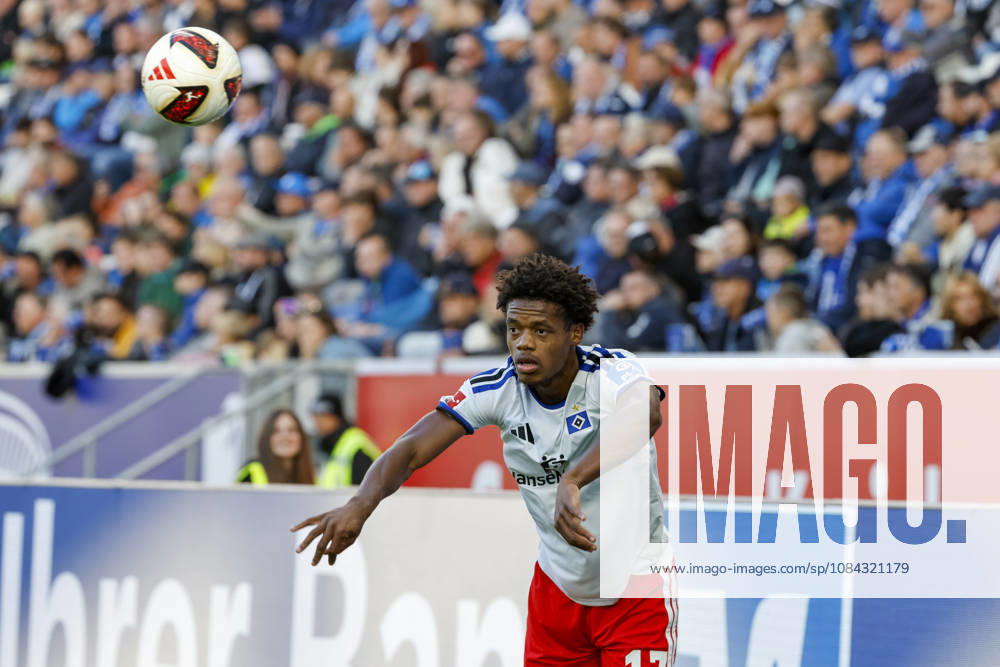 Warmed Omari, Hamburger SV, 17, taking a throw-in, Germany, soccer, Bundesliga 1, Matchday 5, 2026–2027, TSG Hoffenheim vs. Hamburger SV, October 10, 2026, Sinsheim SNP Arena, Germany