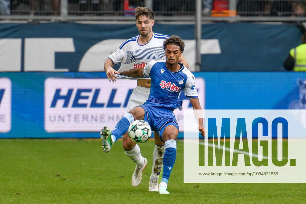 From left: Tobias Fleckstein (Duisburg) vs. Jykese Fields (Hoffenheim) 5 11 10 10 2026 ¢ Soccer ¢ MSV Duisburg vs. TSG 1899 Hoffenheim II, Schauinsland Reisen Arena, Duisburg, DFB and DFL regulations prohibit any use of photographs as image sequences and or quasi-video. NRW, Germany