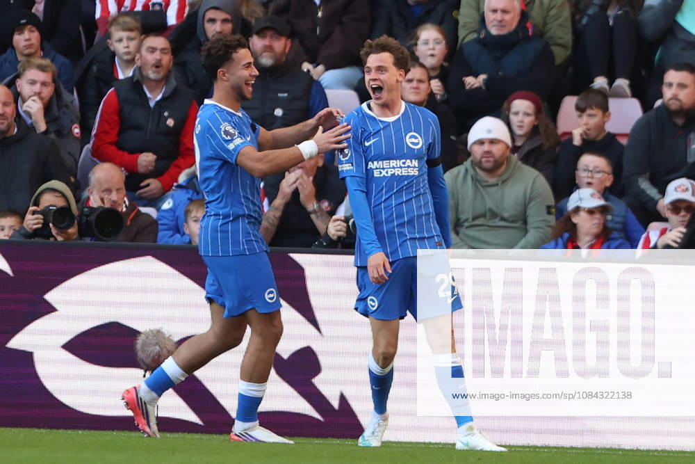 10th October 2026; Stadium of Light, Sunderland, England; Premier League Football, Sunderland versus Brighton and Hove Albion; Maxim De Cuyper of Brighton and Hove Albion celebrates scoring DavexLofthouse