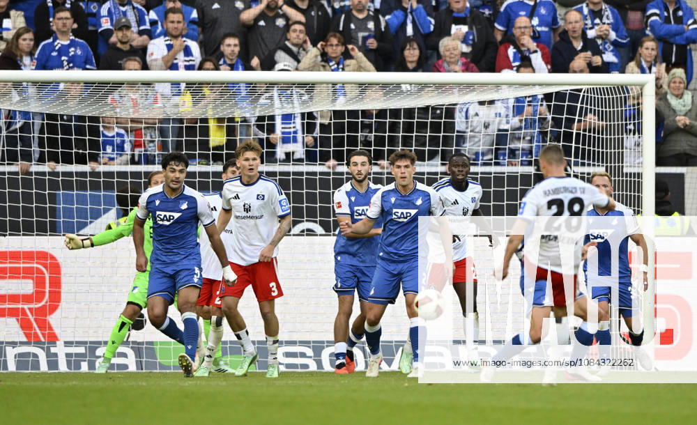 GOAL: 2-3 Miro Muheim, Hamburger SV (HSV) 28. Shot on goal. The ball finds its way through friends and foes into the net. TSG 1899 Hoffenheim vs. Hamburger SV (HSV) 10 10 2026. DFL regulations prohibit any use of photographsHS AS IMAGE SEQUENCES AND OR QUASI-VIDEO TSG 1899 Hoffenheim vs. Hamburger SV HSV