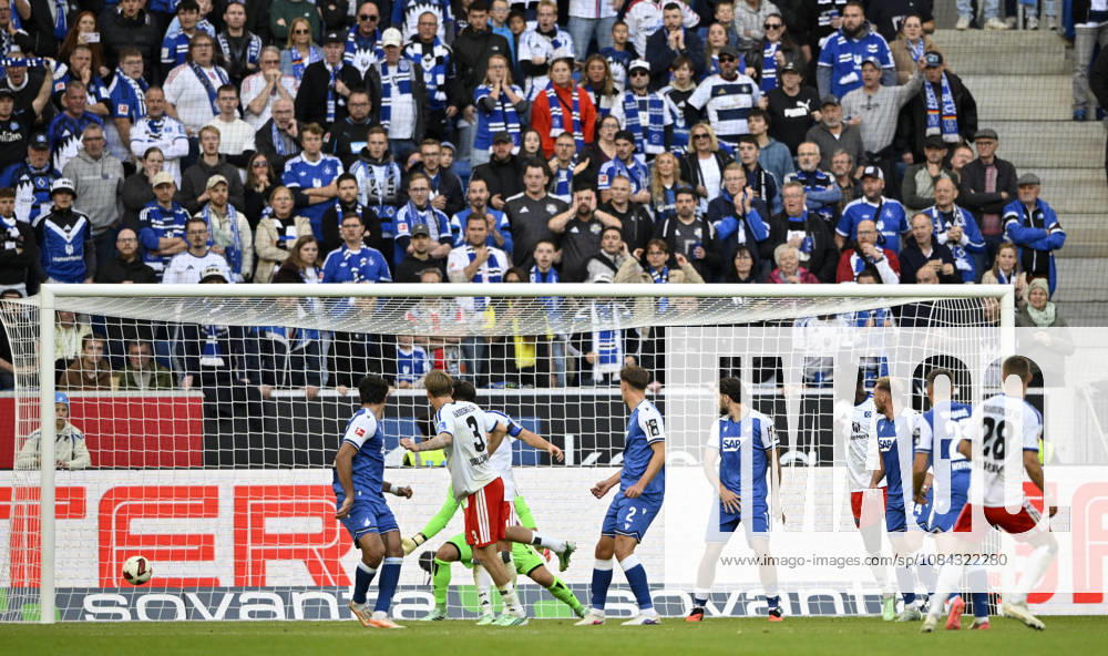 GOAL: 2-3 Miro Muheim, Hamburger SV (HSV) 28. Shot on goal. The ball finds its way through friends and foes into the net. TSG 1899 Hoffenheim vs. Hamburger SV (HSV) 10 10 2026. DFL regulations prohibit any use of photographsHS AS IMAGE SEQUENCES AND OR QUASI-VIDEO TSG 1899 Hoffenheim vs. Hamburger SV HSV