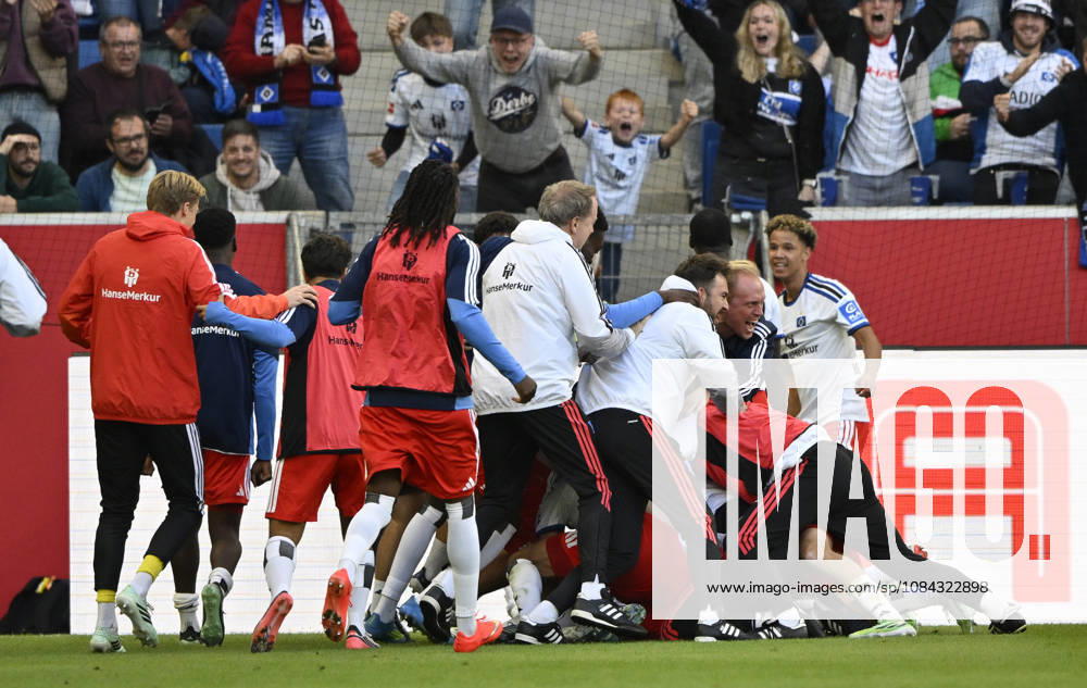 GOAL: 2-3 Miro Muheim, Hamburger SV (HSV) 28 Goal Celebration, TSG 1899 Hoffenheim vs. Hamburger SV (HSV), October 10, 2026. DFL regulations prohibit any use of photographs as image sequences and or quasi- VIDEO TSG 1899 Hoffenheim vs. Hamburger SV (HSV)