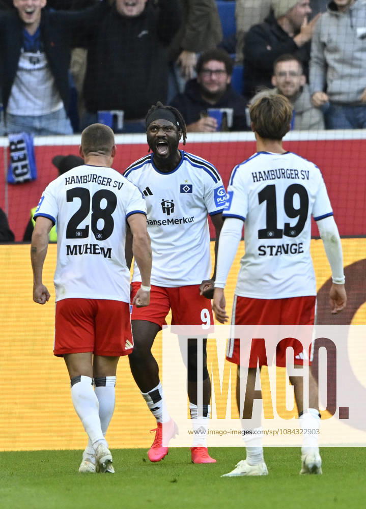 GOAL 2-3 Miro Muheim Hamburger SV HSV 28 Goal Celebration Terem Moffi Hamburger SV HSV 09 Otto Stange Hamburger SV HSV 19 TSG 1899 Hoffenheim vs. Hamburger SV HSV 10 10 2026 DFL REGULATIONS PROHIBIT ANY USE OF PHOTOGRAPHS AS IMAGE SEQUENCES AND OR QUASI-VIDEO TSG 1899 Hoffenheim vs. Hamburger SV HSV