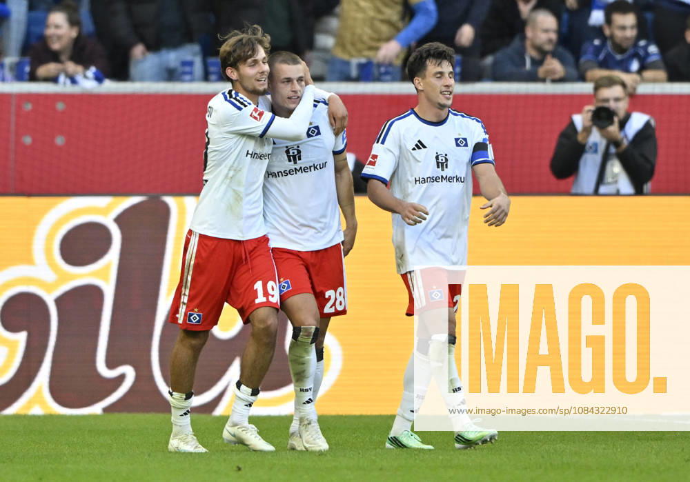 GOAL: 2-3 Miro Muheim, Hamburger SV (HSV) 28 Goal Celebration: Terem Moffi, Hamburger SV (HSV) 09 TSG 1899 Hoffenheim vs. Hamburger SV (HSV) 10 10 2026 DFL regulations prohibit any use of photographs AS IMAGE SEQUENCES AND OR QUASI-VIDEO TSG 1899 Hoffenheim vs. Hamburger SV HSV