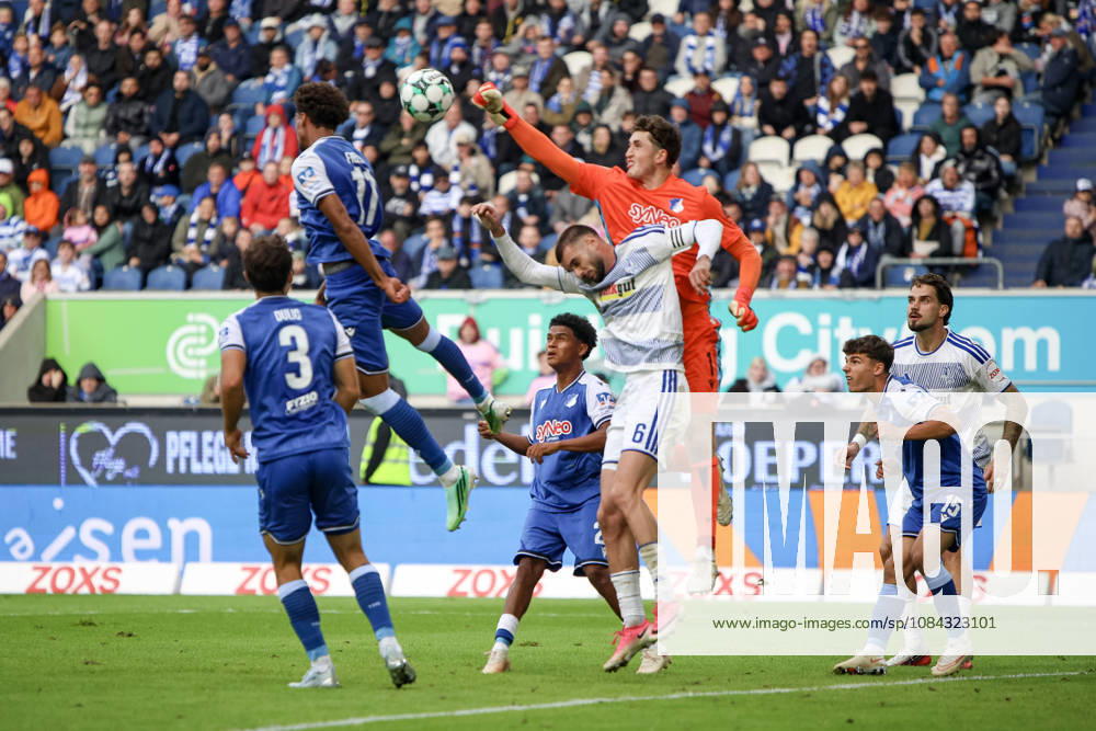 GER, Soccer, Men s, 3rd Division, 2026–2027 Season, MSV Duisburg vs. TSG Hoffenheim II; Lukas Blöndal Petersson (TSG II) and Rasim Bulic (Duisburg) battle for the ball; Duisburg, Schauinsland, Arena, North Rhine-Westphalia, Germany
