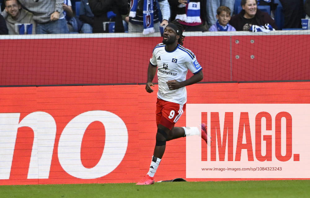 GOAL: 2-2 Terem Moffi, Hamburger SV (HSV) 09 Goal Celebration, TSG 1899 Hoffenheim vs. Hamburger SV (HSV), October 10, 2026. DFL regulations prohibit any use of photographs as image sequences and or QUASI VIDEO TSG 1899 Hoffenheim vs. Hamburger SV (HSV)