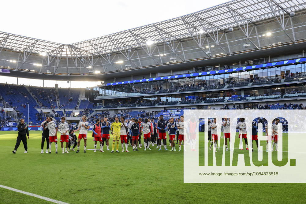 Hamburger SV with fans after the game, Germany, soccer, Bundesliga 1, Matchday 5, 2026–2027, TSG Hoffenheim vs. Hamburger SV, October 10, 2026, Sinsheim SNP Arena, Germany