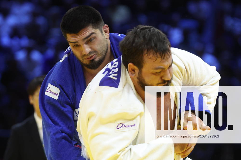 AZERBAIJAN, BAKU - OCTOBER 10, 2026: Azerbaijan s Dzhamal Gamzatkhanov (L) and Kanan Nasibov fight in their heavyweight bout during the 2026 World Judo Championships at the National Gymnastics Arena 2026 World Judo Championships In Baku - ZUMAt113 20261010_zaa_t113_419