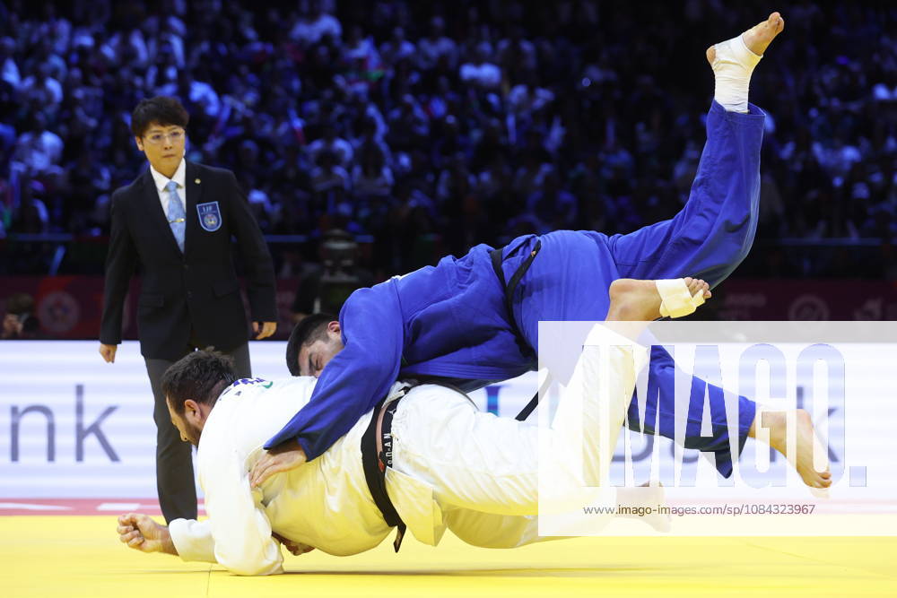 AZERBAIJAN, BAKU - OCTOBER 10, 2026: Azerbaijan s Dzhamal Gamzatkhanov (R) and Kanan Nasibov fight in their heavyweight bout during the 2026 World Judo Championships at the National Gymnastics Arena 2026 World Judo Championships In Baku - ZUMAt113 20261010_zaa_t113_420