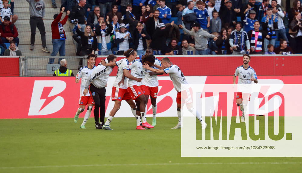 TSG 1899 Hoffenheim Hamburger SV Germany, Sinsheim, October 10, 2026, Soccer, Bundesliga, 2026–2027 Season, TSG 1899 Hoffenheim vs. Hamburger SV, Terem Moffi, Hamburger SV, celebration, goal 2-2, Moffi