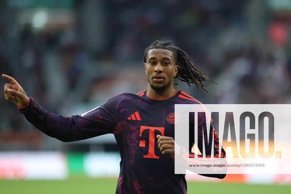 Michael Olise of FC Bayern Munich, 17, gesturing, GER, FC Augsburg vs. FC Bayern Munich, Soccer, Bundesliga, Matchday 5, 2026–2027 season, October 10, 2026, DFL and DFB regulations prohibit any use of photographs as image sequences and or quasi-video, GER, FC Augsburg vs. FC Bayern Munich, soccer, Bundesliga, Matchday 5, 2026–2027 season, October 10, 2026, Augsburg