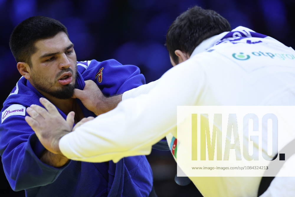 AZERBAIJAN, BAKU - OCTOBER 10, 2026: Azerbaijan s Dzhamal Gamzatkhanov (L) and Kanan Nasibov fight in their heavyweight bout during the 2026 World Judo Championships at the National Gymnastics Arena 2026 World Judo Championships In Baku - ZUMAt113 20261010_zaa_t113_408