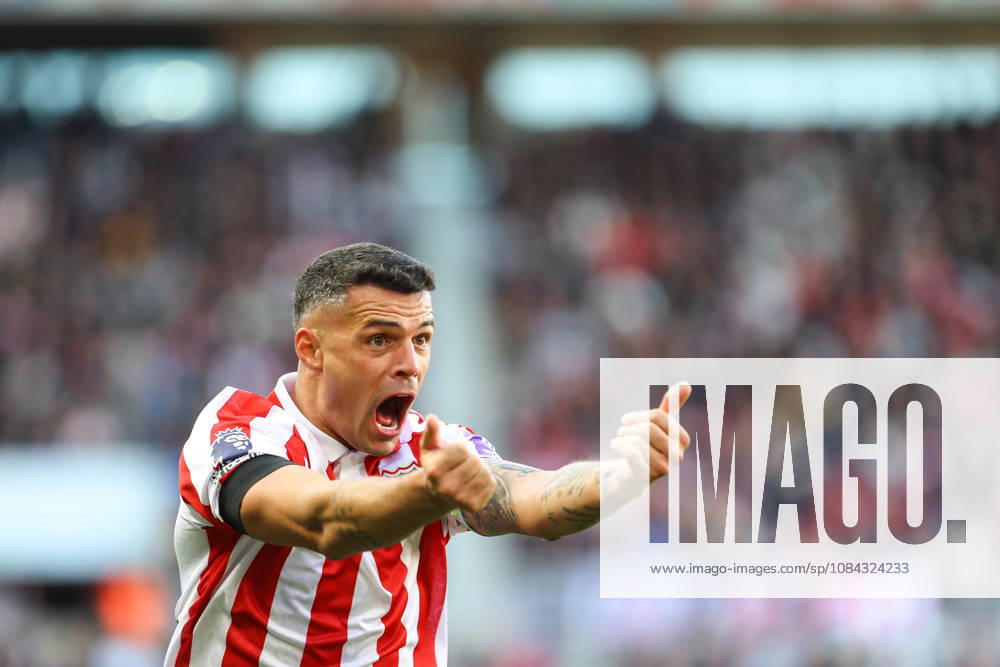 SUNDERLAND, ENGLAND, OCTOBER 10: Granit Xhaka of Sunderland AFC gestures for the ball during a Premier League 2026-27 match between Sunderland AFC and Brighton & Hove Albion at the Stadium of Light on October 10, 2026 in Sunderland, England. (Photo by Zach Forster Sports Press Photo)
