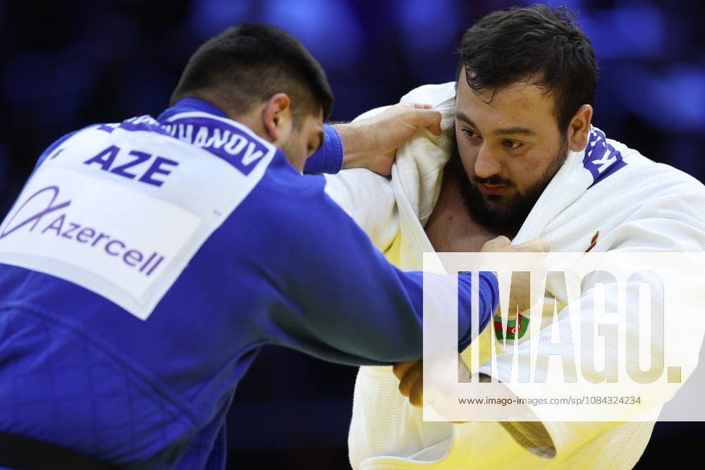 AZERBAIJAN, BAKU - OCTOBER 10, 2026: Azerbaijan s Kanan Nasibov (R) and Dzhamal Gamzatkhanov fight in their heavyweight bout during the 2026 World Judo Championships at the National Gymnastics Arena 2026 World Judo Championships In Baku - ZUMAt113 20261010_zaa_t113_416