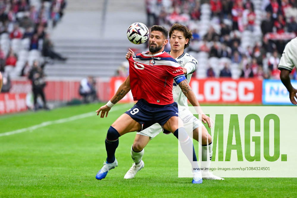 LOSC Lille v Le Havre Athletic Club - Ligue 1 McDonald s 2026 2027 Ayumu SEKO of Le Havre AC and Olivier GIROUD of Lille during Ligue 1 McDonald s match between Lille and Le Havre at Stade Pierre-Mauroy on October 10, 2026 in Lille, France. Lille France