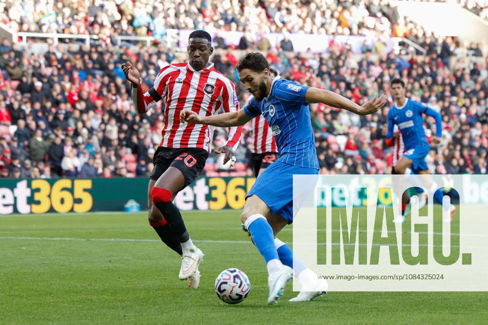 Sunderland v Brighton & Hove Albion, Premier League Jaouen Hadjam of Brighton scores his sides second goal of the match 0-2 during the Sunderland v Brighton & Hove Albion Premier League match at the Stadium of Light, Sunderland, England on 10 October 2026 Credit: Craig Cowan Every Second Media Editorial use only. All images are copyright Every Second Media Limited. No images may be reproduced without prior permission. All rights reserved. Premier League and Football League images are subject to licensing agreements with Football DataCo Limited. see https: www.football-dataco.com
