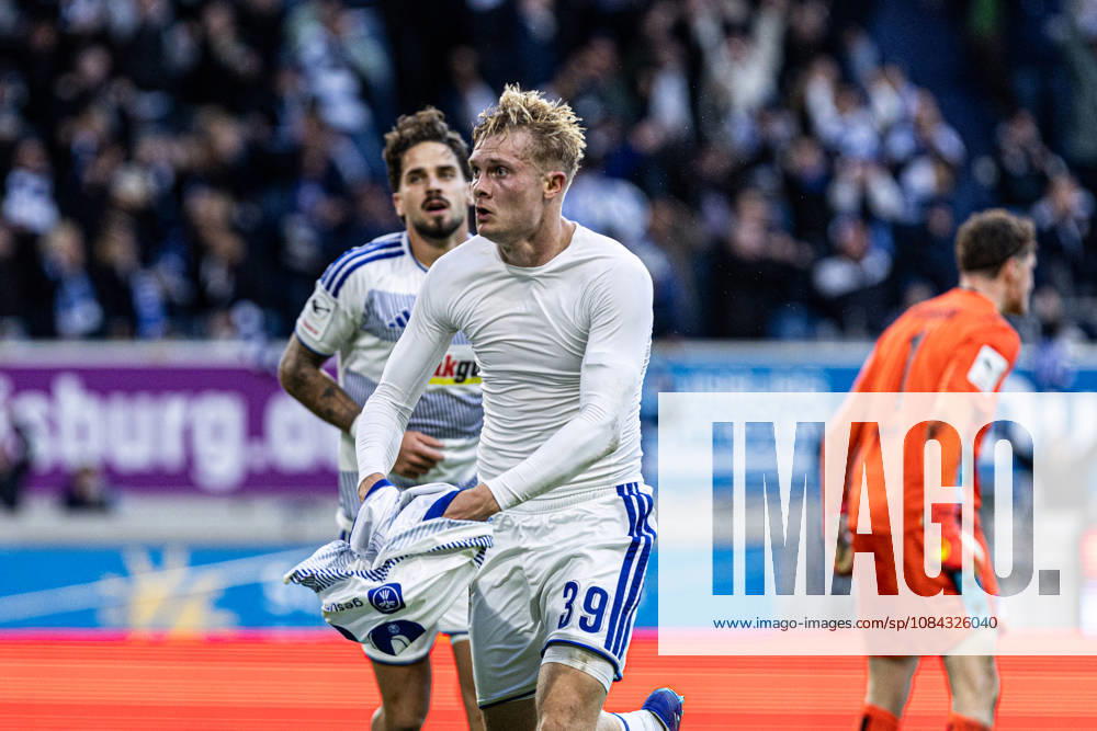3rd Division: MSV Duisburg vs. TSG Hoffenheim II, October 10, 2026. MSV Duisburg celebrates the goal—3–2 by Peter Remmert of MSV Duisburg, October 3, 2026, 3rd Division, Matchday 8: MSV Duisburg vs. TSG Hoffenheim II at Schauinsland Reisen Arena, Duisburg. DFB regulations prohibit any use of photographs as image sequences and or quasi-video.