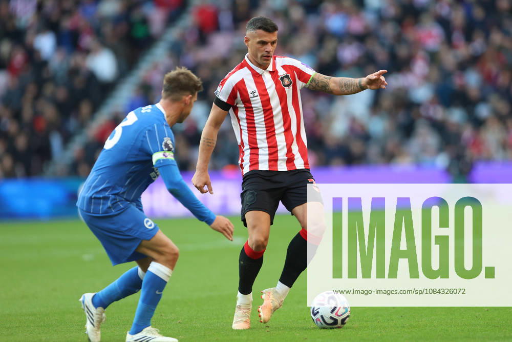 10th October 2026; Stadium of Light, Sunderland, England; Premier League Football, Sunderland versus Brighton and Hove Albion; Granit Xhaka of Sunderland on the ball DavexLofthouse
