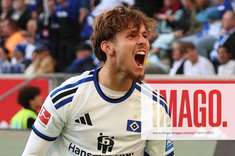 Soccer, Bundesliga 1, TSG 1899 Hoffenheim vs. Hamburger SV: Goal celebration after Otto Stange’s goal for Hamburger SV (2–2); the goal does not count. DFL and DFB regulations prohibit any use of photographs as image sequences and or quasi-videos.heim