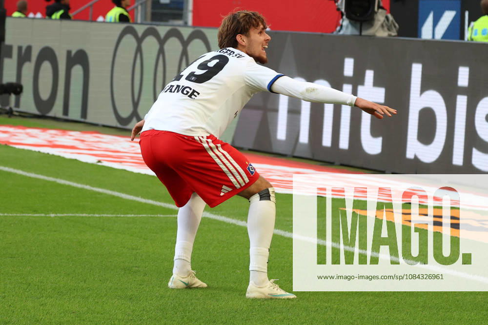 Soccer, Bundesliga 1, TSG 1899 Hoffenheim vs. Hamburger SV: Goal celebration after Otto Stange’s goal for Hamburger SV (2–2); the goal does not count. DFL and DFB regulations prohibit any use of photographs as image sequences and or quasi-videos.heim