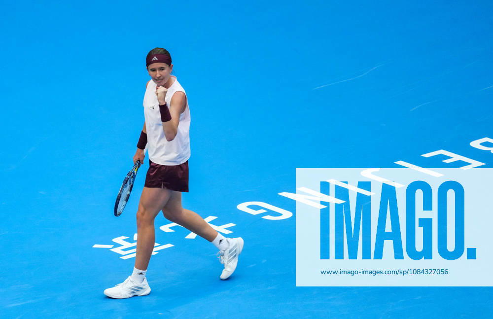 (261010) -- BEIJING, Oct. 10, 2026 -- Nikola Bartunkova of the Czech Republic celebrates scoring during the women s singles semifinal match against Mirra Andreeva of Russia at 2026 China Open tennis tournament in Beijing, China, Oct. 10, 2026. ) (SP)CHINA-BEIJING-TENNIS-CHINA OPEN-WOMEN S SINGLES-SEMIFINAL (CN) SunxFei