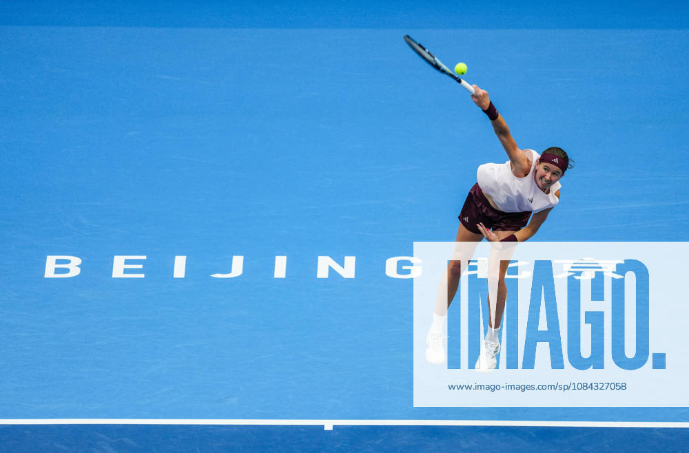 (261010) -- BEIJING, Oct. 10, 2026 -- Nikola Bartunkova of the Czech Republic serves during the women s singles semifinal match against Mirra Andreeva of Russia at 2026 China Open tennis tournament in Beijing, China, Oct. 10, 2026. ) (SP)CHINA-BEIJING-TENNIS-CHINA OPEN-WOMEN S SINGLES-SEMIFINAL (CN) SunxFei