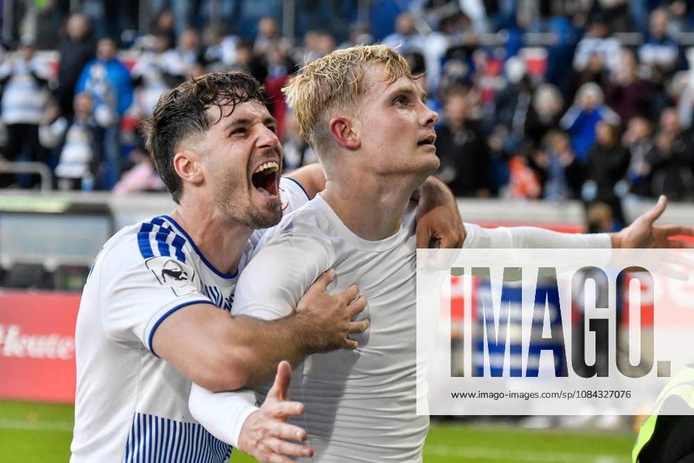 Peter Remmert (Duisburg, 39) celebrates after scoring the goal that made the score 3–2 on 10 10 2026 ¢ Soccer ¢ MSV Duisburg vs. TSG 1899 Hoffenheim II, Schauinsland Reisen Arena, Duisburg, DFB and DFL regulations prohibit any use of photographs as image sequences and or quasi-video. NRW, Germany