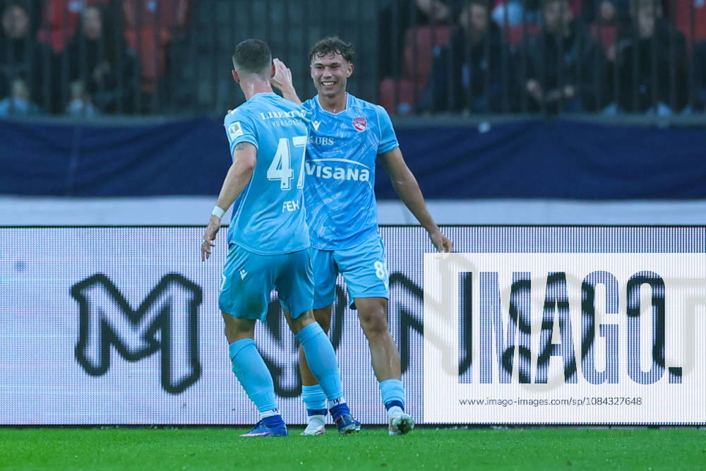 FC Zurich vs. FC Thun, Brack Super League, October 10, 2026. Scorer of the 0–1 goal for FC Thun, Simon Lengen 80, FC Thun, during the soccer match, Brack Super League, FC Zurich vs. FC Thun, October 10, 2026, Letzigrund Stadium, Zurich, Switzerland Zurich Letzigrund Stadium Zurich Switzerland