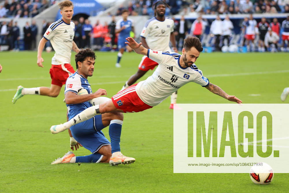 Soccer, Bundesliga 1, TSG 1899 Hoffenheim vs. Hamburger SV, tackle, duel, tackle, compete Kofi Amoako, Hamburger SV; Ozan Kabak, TSG 1899 Hoffenheim; DFL; DFB REGULATIONS PROHIBIT ANY USE OF PHOTOGRAPHS AS IMAGE SEQUENCES AND OR QUASI-VIDEO; Sinsheim