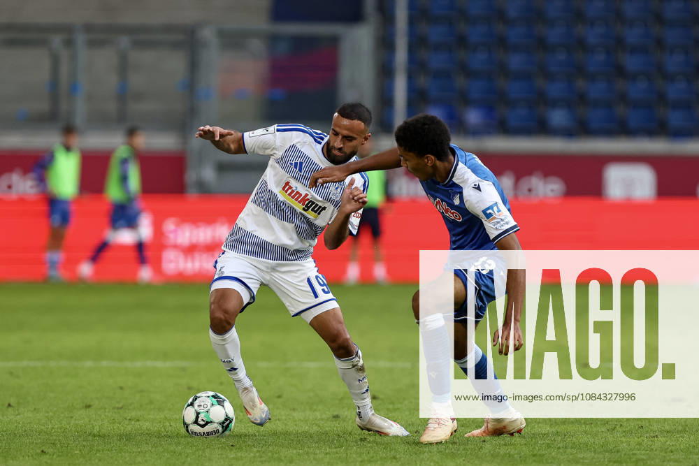 GER, Soccer, Men s, 3rd Division, 2026–2027 Season, MSV Duisburg vs. TSG Hoffenheim II; Ramien Safi (Duisburg) and Tristan Spranger (TSG II) battle for the ball; Duisburg Schauinsland Arena, North Rhine-Westphalia, Germany