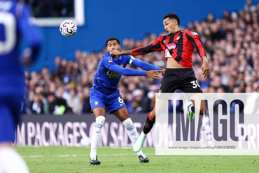 Chelsea gegen Bournemouth, 10. Oktober 2026, London, Premier League, Fußball: Chelsea gegen Bournemouth – Álvaro Rodríguez von Bournemouth und Levi Colwill von Chelsea. Foto: Jacques Feeney, Offside, London, Großbritannien