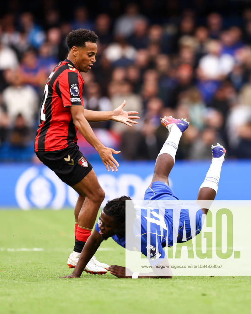 Chelsea gegen Bournemouth, 10. Oktober 2026, London, Premier League, Fußball: Chelsea gegen Bournemouth – Tyler Adams von Bournemouth und Romeo Lavia von Chelsea. Foto: Jacques Feeney, Offside, London, Großbritannien