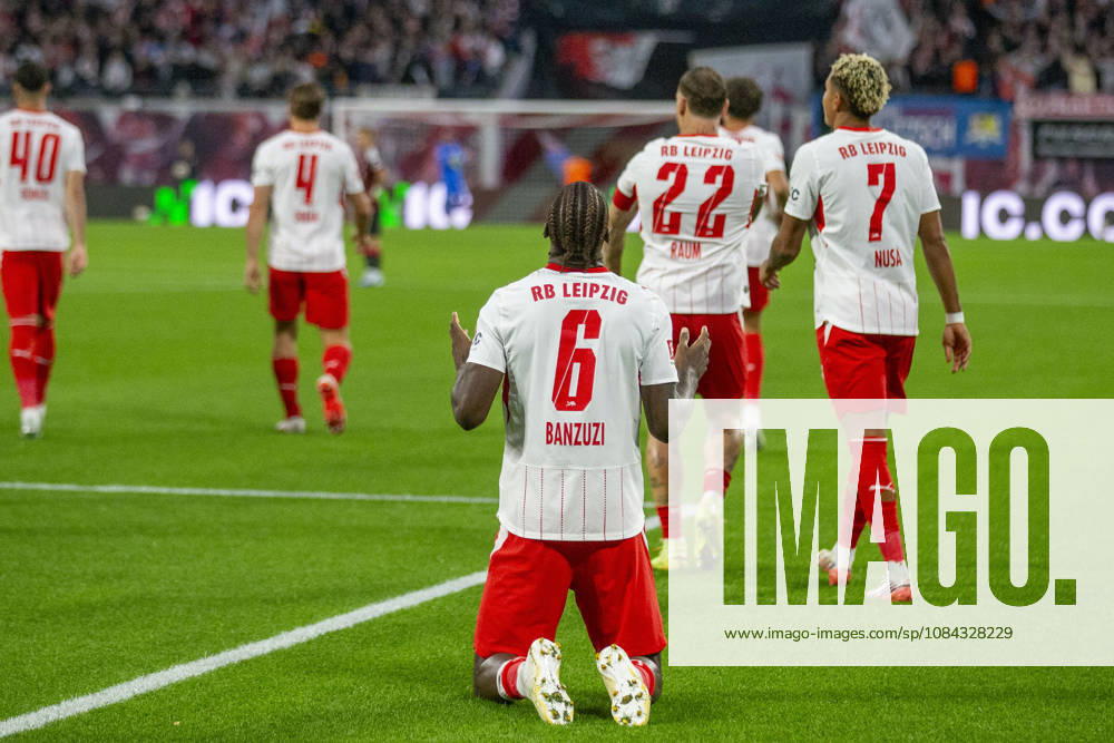 GER, Leipzig, Fussball, Bundesliga, 5. Spieltag, RB Leipzig vs. Eintracht Frankfurt im Bild v.l.: Ezechiel Banzuzi (RB Leipzig 06), Torjubel 10.10.2026, Red-Bull Arena Leipzig DFL DFB REGULATIONS PROHIBIT ANY USE OF PHOTOGRAPHS AS IMAGE SEQUENCES AND OR QUASI-VIDEO, Leipzig Red-Bull Arena Sachsen Germany