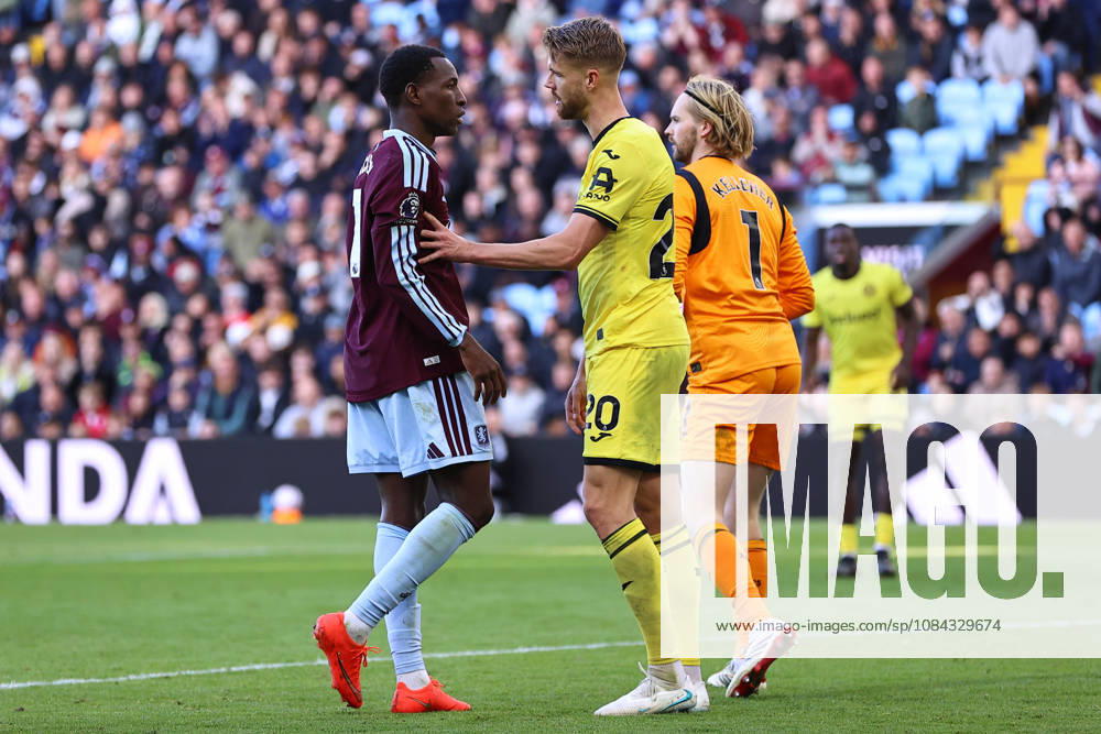 Aston Villa v Brentford, Premier League Nicolas Jackson of Aston Villa confronts Kristoffer Ajer of Brentford FC during the Aston Villa v Brentford Premier League match at Villa Park, Birmingham, England on 10 October 2026 Credit: Ryan Crockett Every Second Media Editorial use only. All images are copyright Every Second Media Limited. No images may be reproduced without prior permission. All rights reserved. Premier League and Football League images are subject to licensing agreements with Football DataCo Limited. see https: www.football-dataco.com
