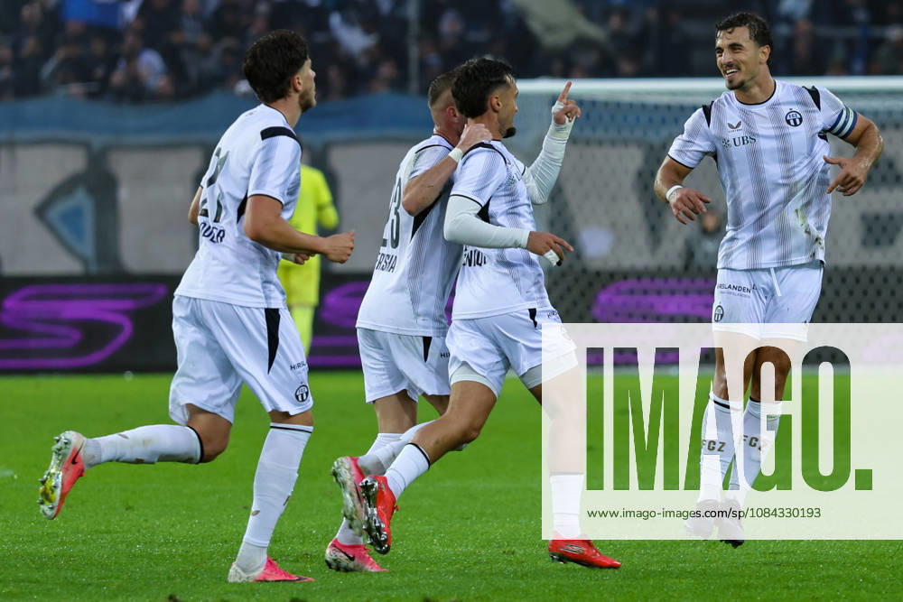 FC Zurich vs. FC Thun, Brack Super League, October 10, 2026. Bledian Krasniqi scored the goal that made it 2–1 for FC Zurich in the 7th minute, FC Zurich during the soccer match, Brack Super League, FC Zurich vs. FC Thun, October 10, 2026, Letzigrund Stadium, Zurich, Switzerland Zurich Letzigrund Stadium Zurich Switzerland