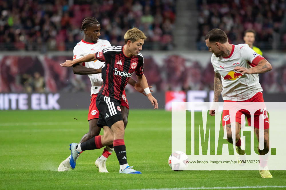 1 German Bundesliga RB Leipzig vs. Eintracht Frankfurt October 10, 2026 Ritsu Doan 20, Eintracht Frankfurt vs. Ezechiel Banzuzi 6, RB Leipzig LEIPZIG, GERMANY OCTOBER 10 Bundesliga match RB Leipzig vs. Eintracht Frankfurt at the Red Bull Arena on Matchday 5 of the 1st Bundesliga on October 10, 2026 in Leipzig, Germany. DFL regulations prohibit any use of photographs as image sequences and or quasi-video.
