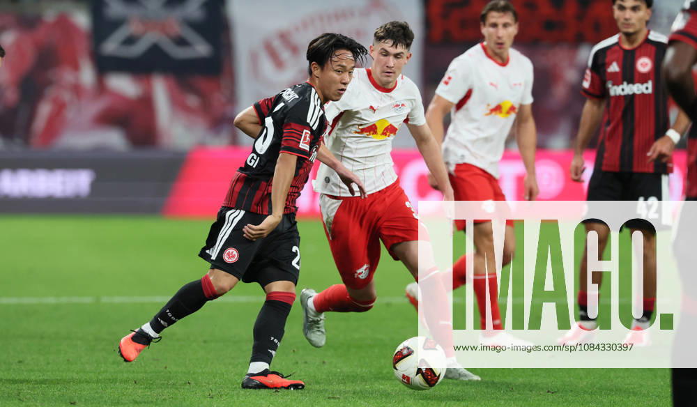 RB Leipzig vs. Frankfurt, Bundesliga, Leipzig, October 10, 2026, Red Bull Arena, Soccer, 1st Bundesliga, Matchday 5, RB Leipzig vs. SG Eintracht Frankfurt, Pictured from left: Keita Kosugi (26), Frankfurt; Andrija Maksimovic (30), RB Leipzig; For editorial use only; DFL and DFB regulations prohibit any use of photographs as image sequences and or quasi-video,