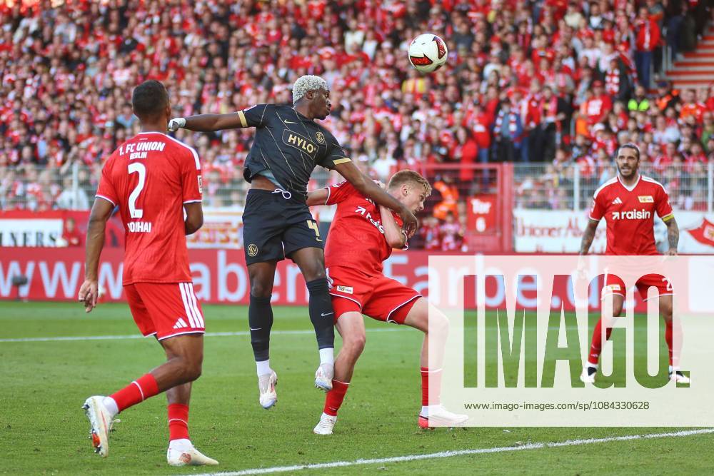 Berlin, Germany, October 10, 2026, Alte Försterei Stadium, Matchday 5, 2026–27 Season, 1 Bundesliga: Union Berlin vs. SV Elversberg; Felix Uduokhai 2 (Union Berlin), David Mokwa 42 (SV Elversberg), Zeno Van Den Bosch 4 (Union Berlin), and Christopher Trimmel 28 (Union Berlin)