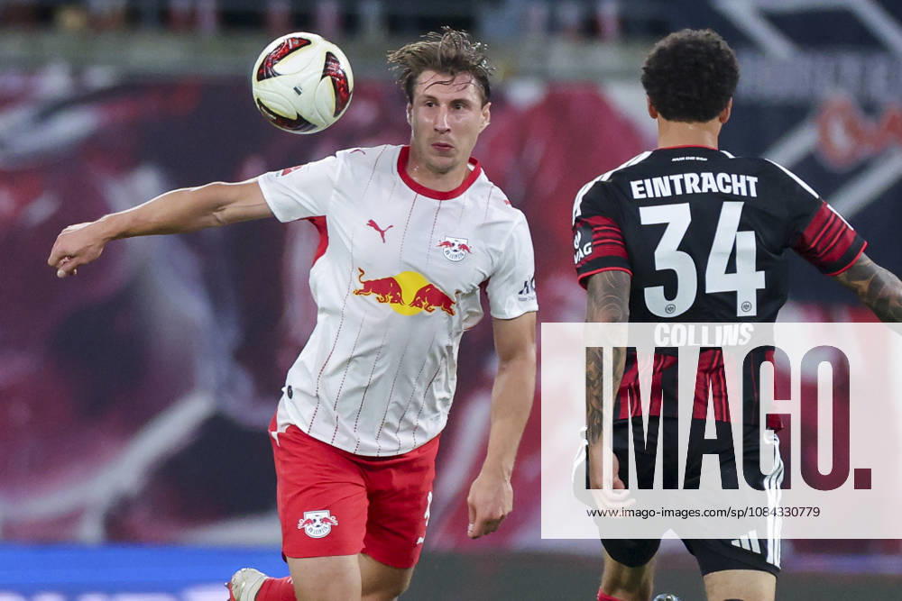 Willi Orban of RB Leipzig and Nnamdi Collins of Eintracht Frankfurt battle for the ball during the Bundesliga match between RB Leipzig and Eintracht Frankfurt, Red Bull Arena on October 10, 2026, in Leipzig, Germany. Photo by Marco Steinbrenner, DeFodi Images. Willi Orban of RB Leipzig and Nnamdi Collins of Eintracht Frankfurt battle for the ball during the Bundesliga match between RB Leipzig and Eintracht Frankfurt at Red Bull Arena on October 10, 2026 in Leipzig, Germany. Photo by Marco Steinbrenner, DeFodi Images. DFB and DFL regulations prohibit any use of photographs as image sequences and or quasi-video. Photo by Marco Steinbrenner, DeFodi Images.