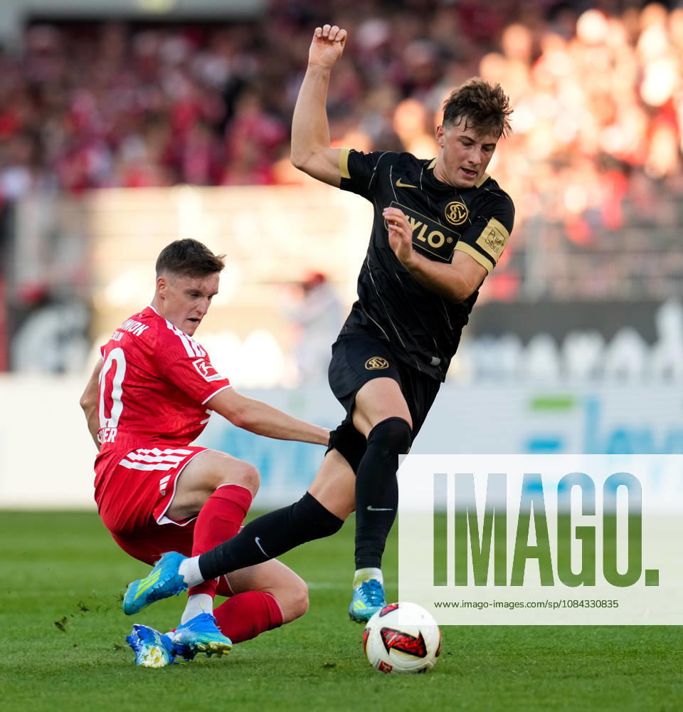 Michel Aebischer, 1 FC Union Berlin, 20, scored against Lukas Petkov, SV Elversberg, 25, GER; 1 FC Union Berlin vs. SV Elversberg, Bundesliga 1, Matchday 5, 2026–27 season, Stadion An der Alten Foersterei, Berlin, October 10, 2026 DFL regulations prohibit any use of photographs as image sequences and or quasi-video 1 FC Union Berlin vs. SV Elversberg, 1 Bundesliga, Matchday 5, 2026–27 Season, October 10, 2026, Berlin