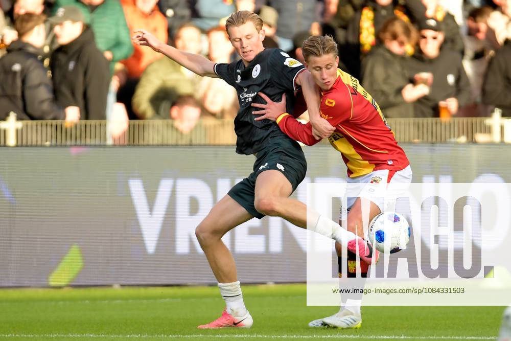 DEVENTER - Lushendry Martes of Sparta Rotterdam and Thibo Baeten of Go Ahead Eagles in a duel during the Eredivisie match between Go Ahead Eagles and Sparta Rotterdam at De Adelaarshorst on October 10, 2026 in Deventer, the Netherlands. DENNIS BRESSER ANP Eredivisie 2026 27 ANPxSportx xMarcelxterxBalsxIVx 572040558 originalFilename: 572040558